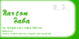 marton haba business card