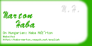 marton haba business card